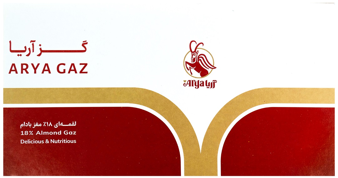 گز آریا لقمه ای 18٪ مغز بادام (۴۵۰ گرم خالص) Arya Gaz 18% Almond gaz