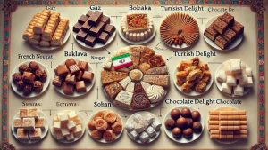 مقایسه گز با دیگر شیرینی‌های ایرانی و خارجی |گز و شیرینی آریا | بهترین گز اصفهان | مزایای گز در رژیم غذایی سالم